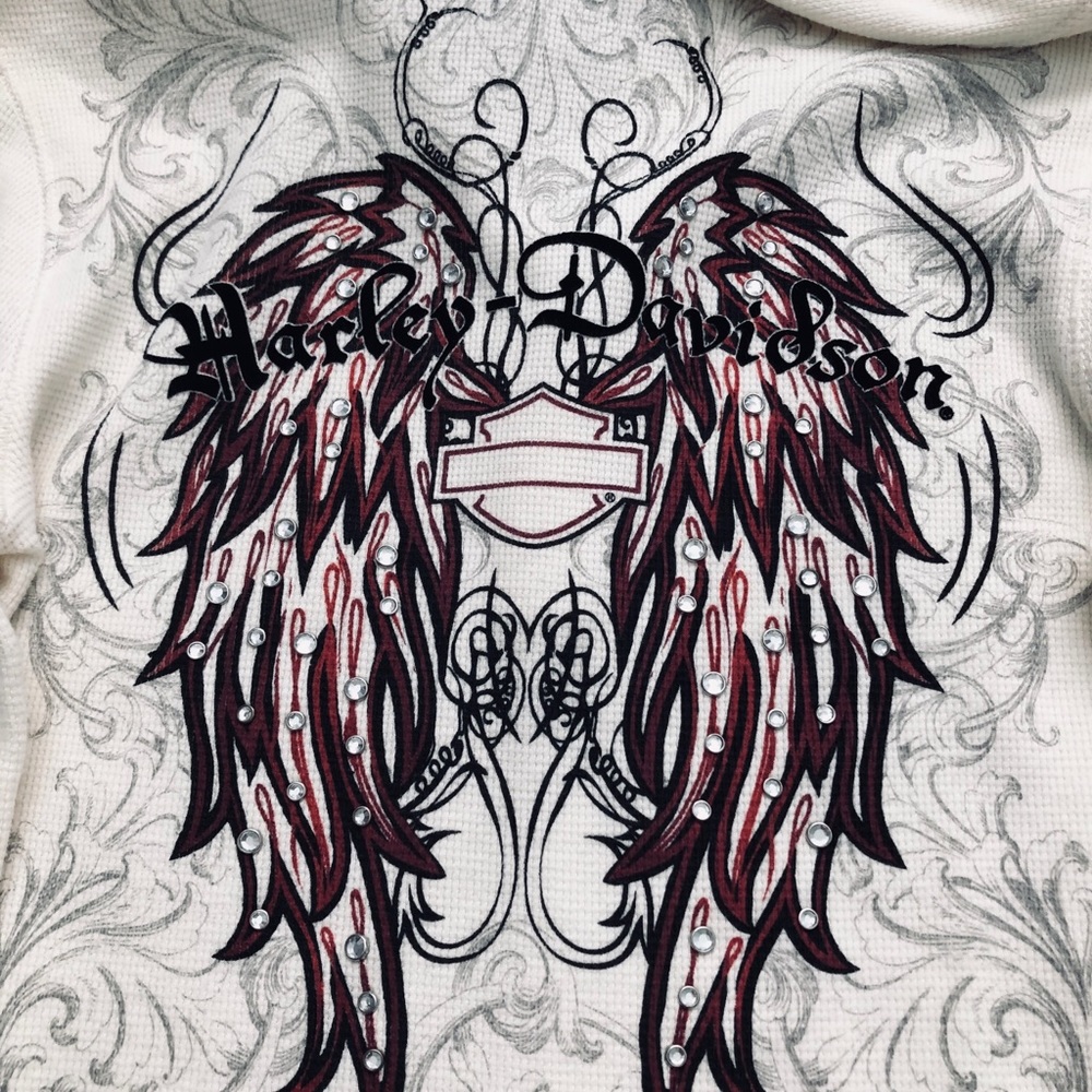 🔥🔥Harley-Davidson long sleeve thermal with rhinestones - Picture 8 of 9